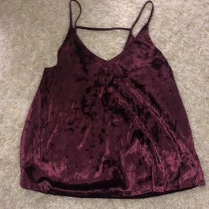 Red crushed velvet cami